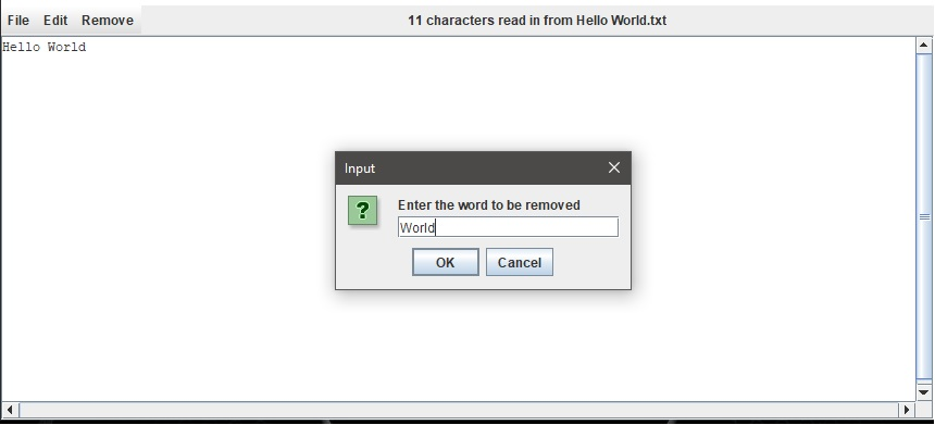 Solved Java help adding a remove word feature to this simple | Chegg.com