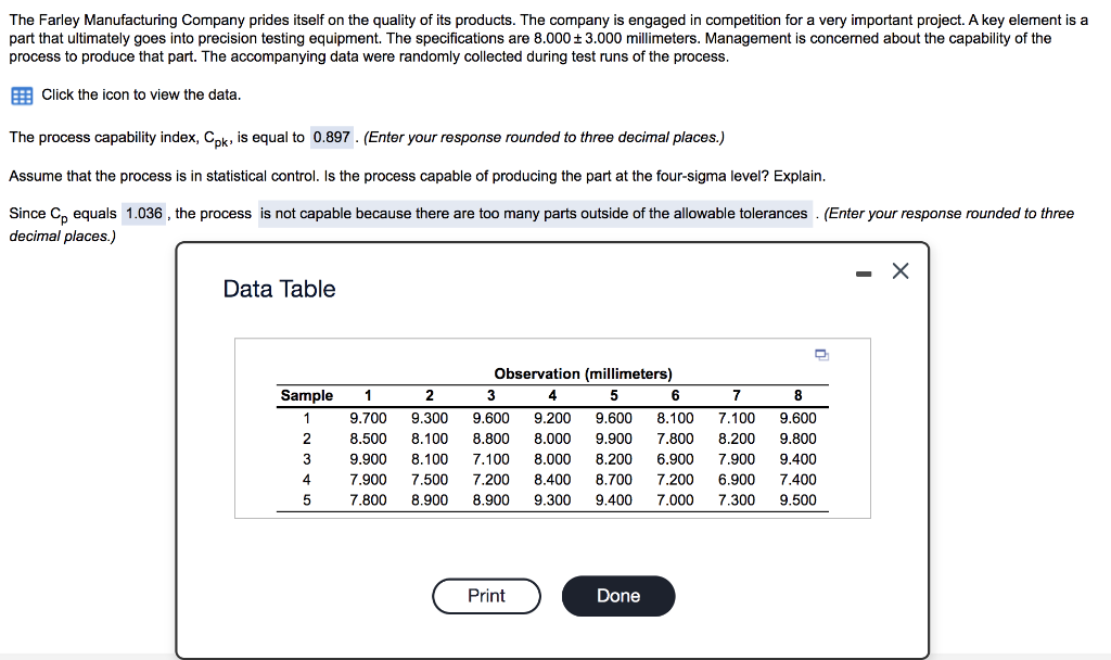 Solved The Farley Manufacturing Company prides itself on the