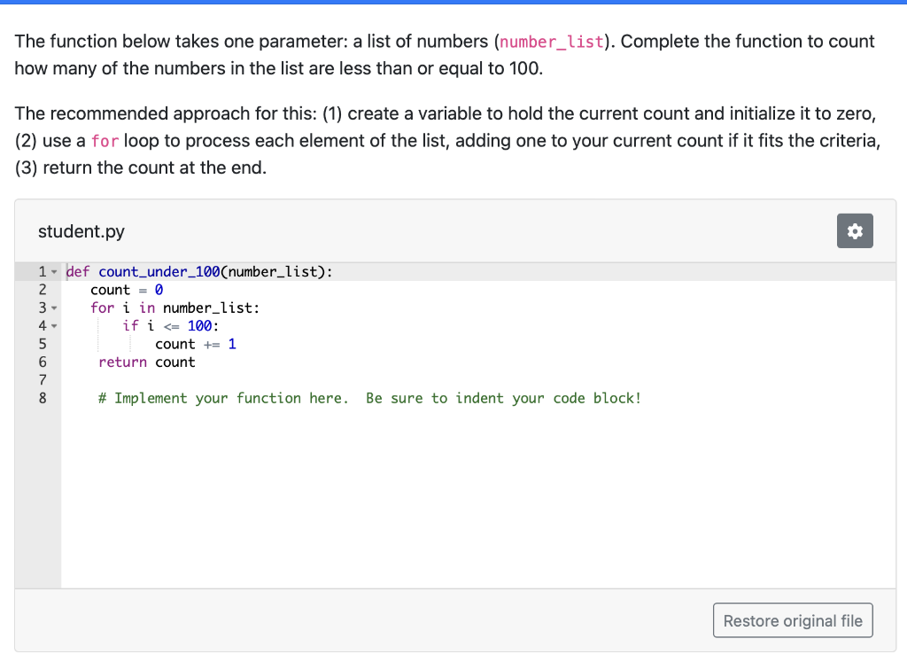 assignment to function parameter 'count'