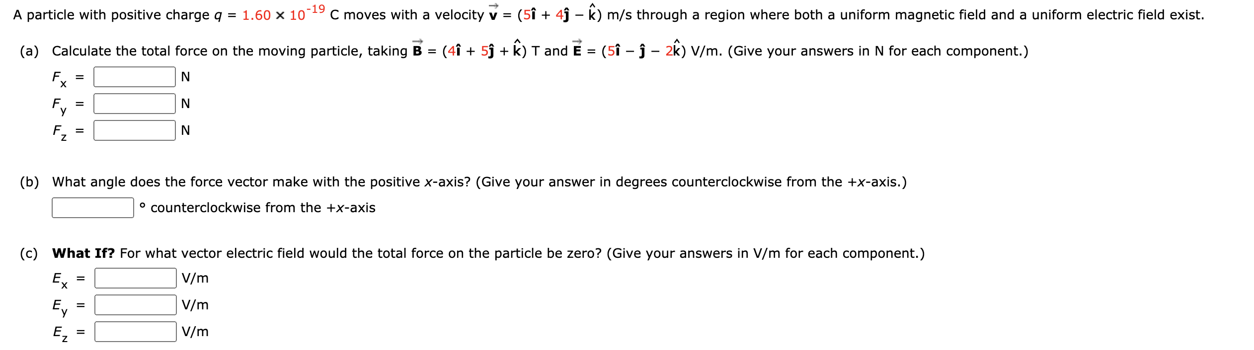 Solved 19 A Particle With Positive Charge Q 1 60 X 10 Chegg Com