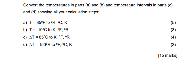 Solved Convert the temperatures in parts (a) and (b) and | Chegg.com