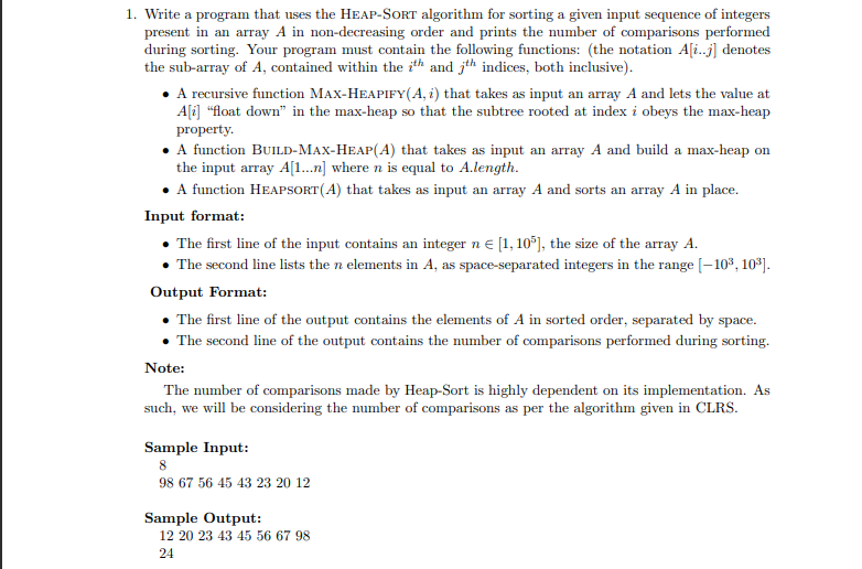 Solved USE C PROGRAM TO ANSWER THIS QUESTION AND CODE SHOULD | Chegg.com