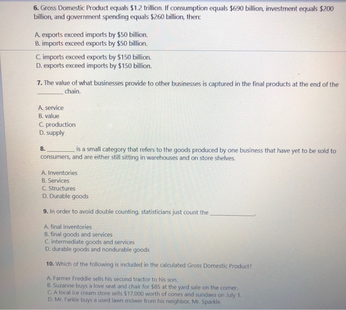 Solved 11. Which of the following is not counted as a part