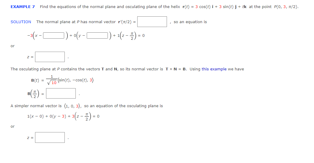 Solved EXAMPLE 7 Find the equations of the normal plane and | Chegg.com