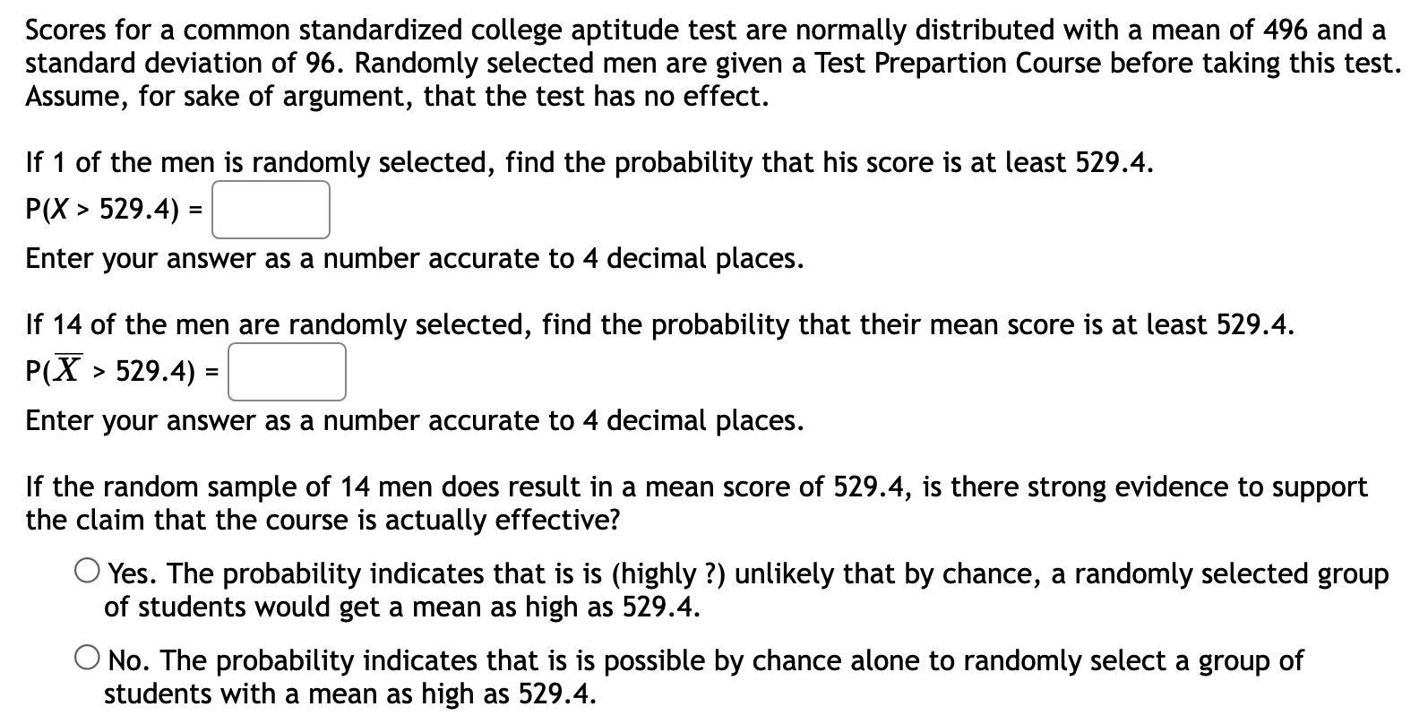 Solved Scores for a common standardized college aptitude | Chegg.com