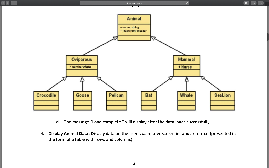Solved learnochu.edu OVER Wildlife Zoo CS 210 Wildlife Zoo
