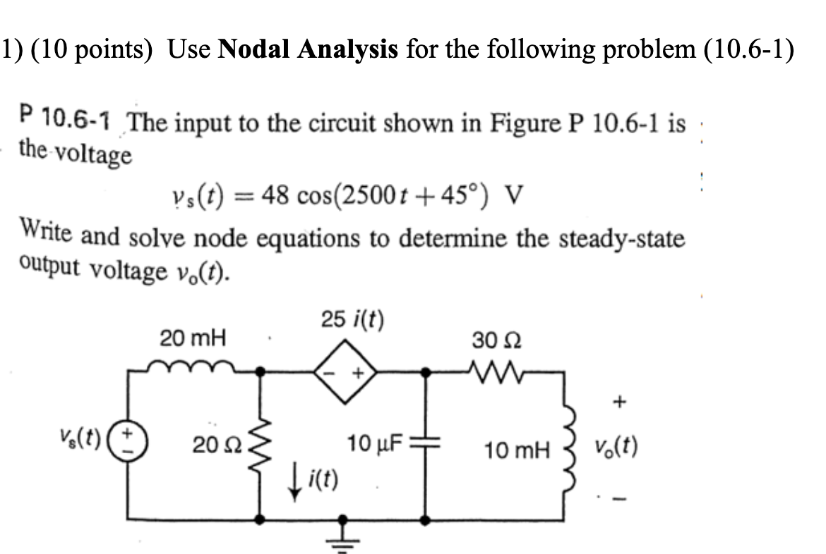Solved P 10.6-1 The input to the circuit shown in Figure P | Chegg.com