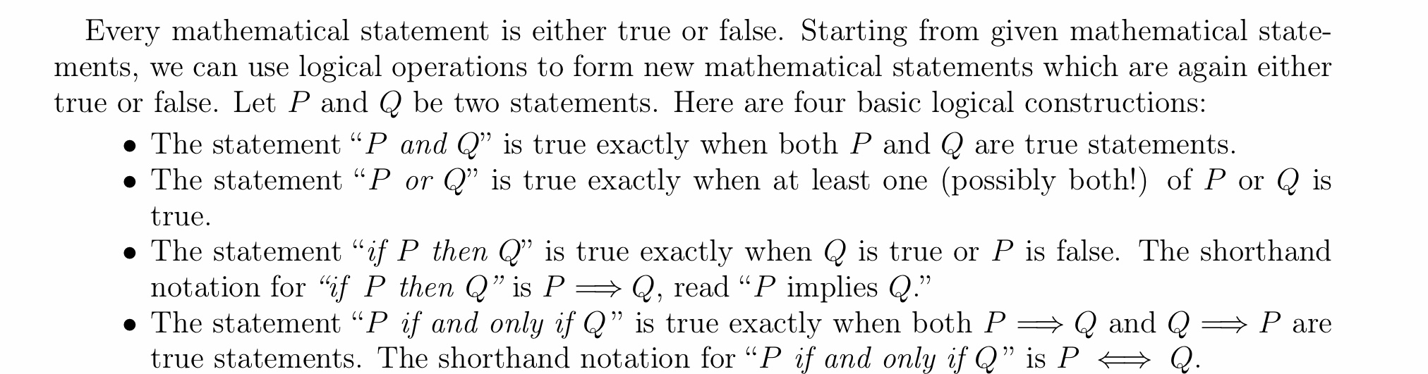 Solved Every mathematical statement is either true or false. | Chegg.com