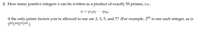 Solved 2. How many positive integers n can be written as a | Chegg.com