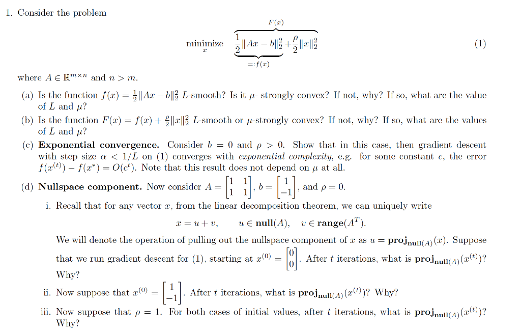 1 Consider The Problem F 2 Minimize 4 3 3 Chegg Com