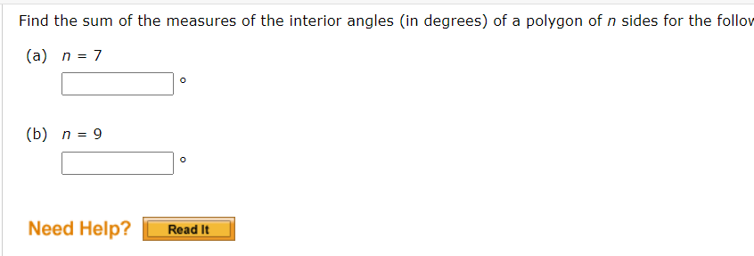 Solved Find the sum of the measures of the interior angles | Chegg.com