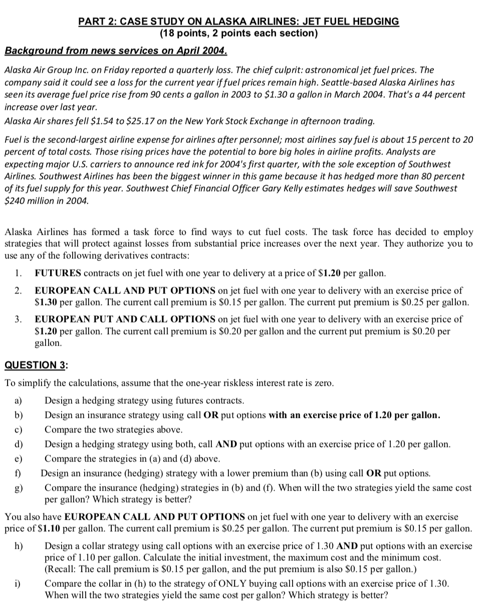 PART 2 CASE STUDY ON ALASKA AIRLINES JET FUEL