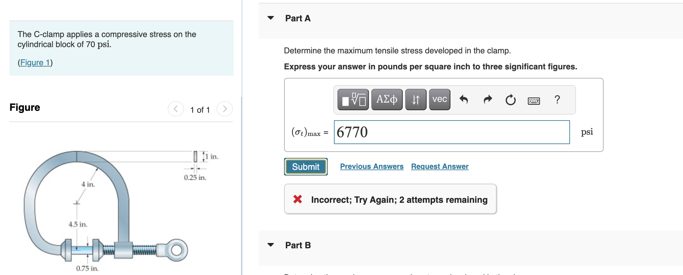 Solved The Cclamp applies a compressive stress on the
