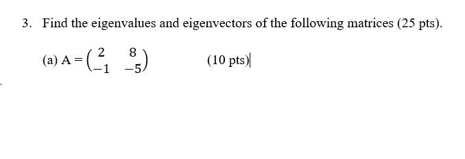 Solved Find the eigenvalues and eigenvectors of the | Chegg.com