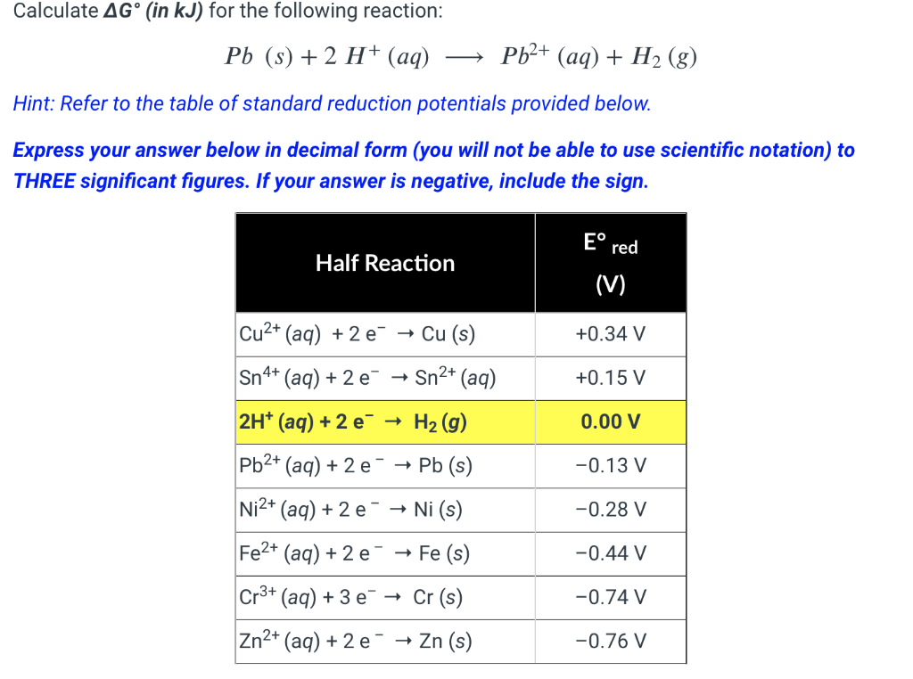 Solved The standard cell potential (Eºcell) for the reaction | Chegg.com