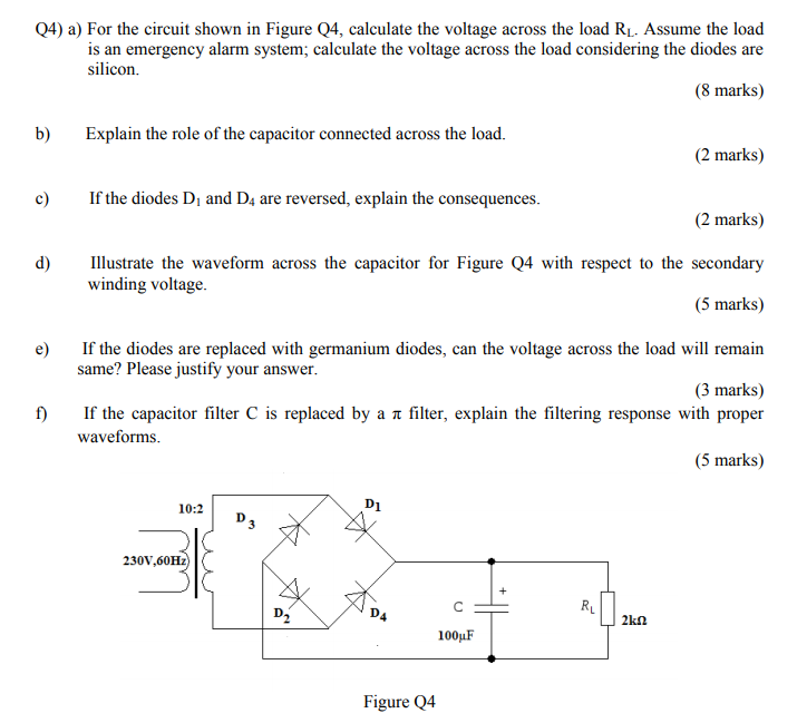 Solved Q4) a) For the circuit shown in Figure Q4, calculate | Chegg.com