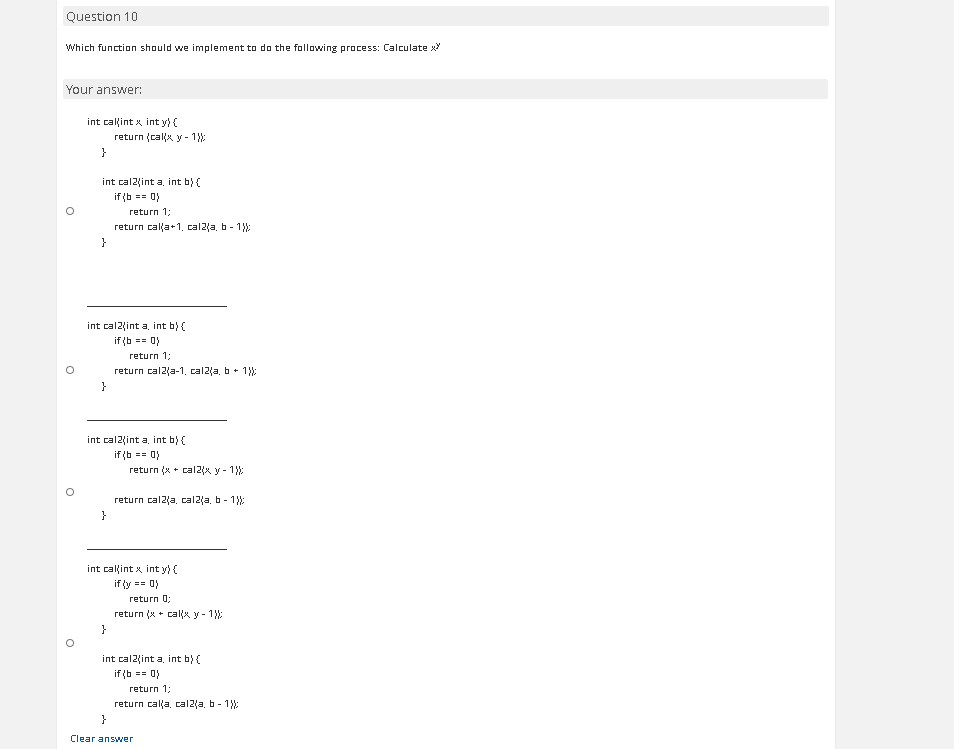 Solved Question 10 Which function should we implement to do | Chegg.com