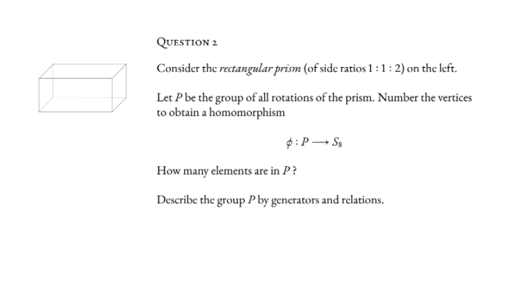 Solved QUESTION 2 Consider the rectangular prism (of side | Chegg.com