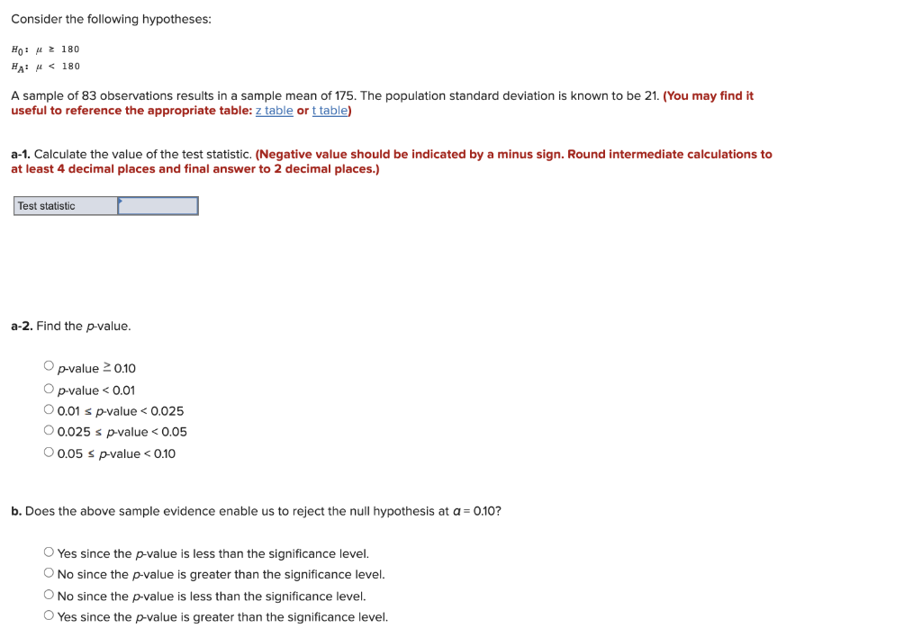 Solved what is the test statistic | Chegg.com