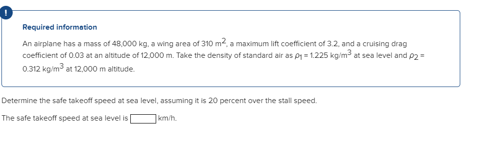 Solved Required Information An Airplane Has A Mass Of 48 000 Chegg