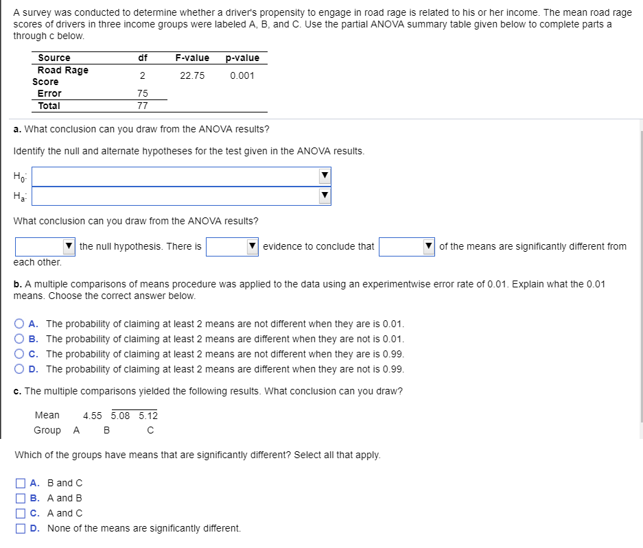 Solved A survey was conducted to determine whether a drivers | Chegg.com