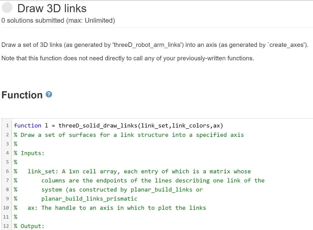 Solved Draw 3D links O solutions submitted (max: Unlimited) | Chegg.com