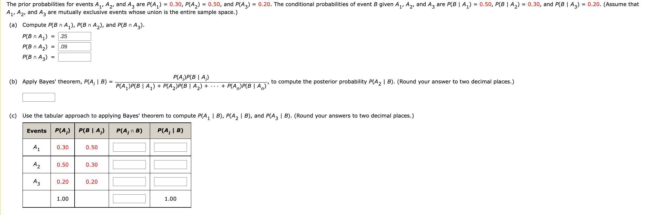 Solved A1,A2, and A3 are mutually exclusive events whose | Chegg.com