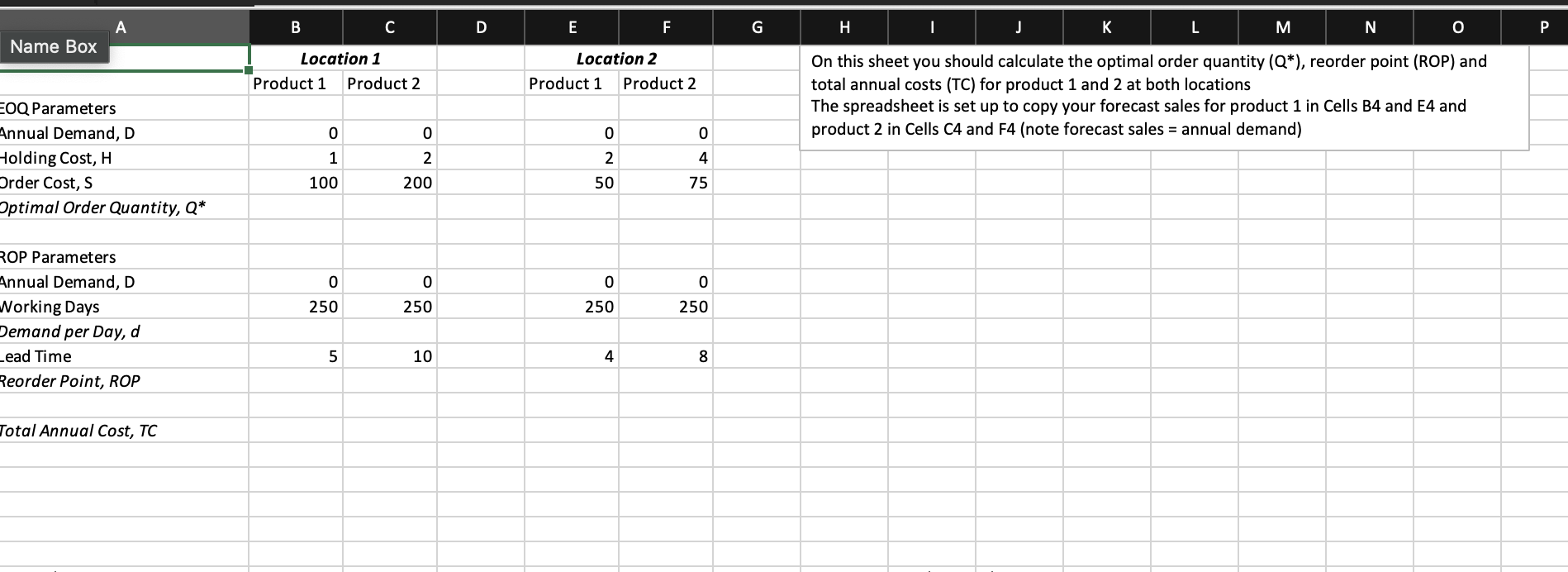 Solved On this sheet you should forecast product 1's sales | Chegg.com