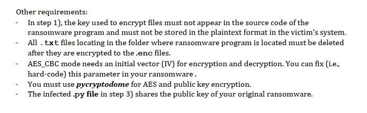 Solved Creating Ransomware In this assignment, your task is | Chegg.com