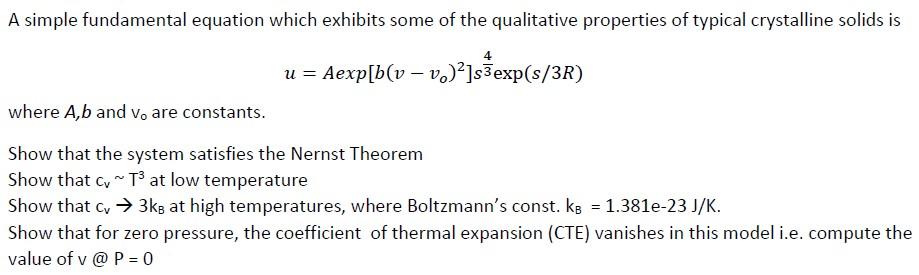 Solved A Simple Fundamental Equation Which Exhibits Some Of 