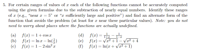 Solved 5. For certain ranges of values of x each of the | Chegg.com