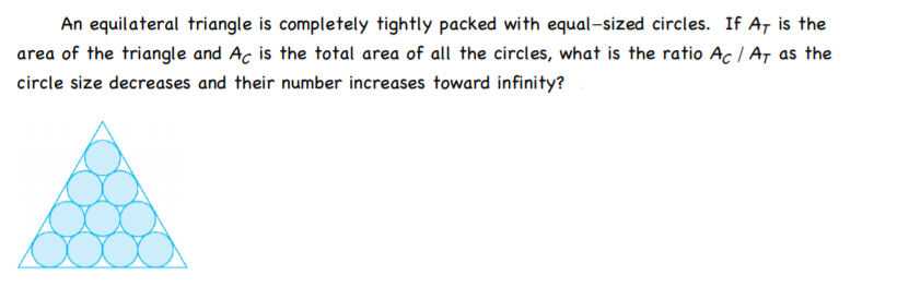 Solved An equilateral triangle is completely tightly packed | Chegg.com