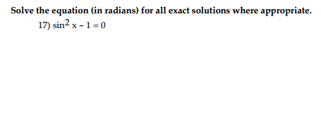 Solved Solve the equation (in radians) for all exact | Chegg.com