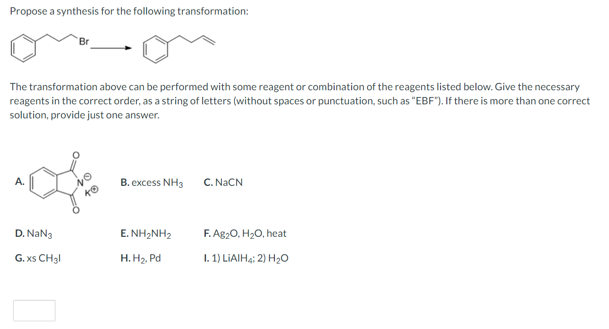 Solved Propose a synthesis for the following transformation: | Chegg.com