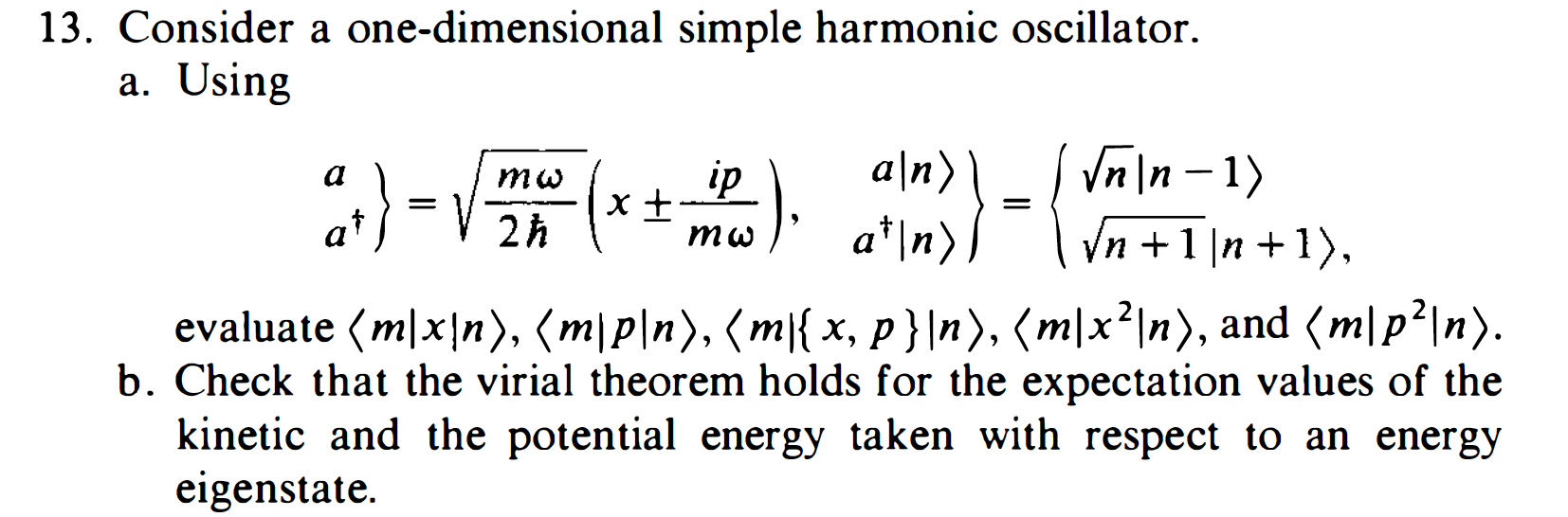 Solved Consider A One Dimensional Simple Harmonic Chegg Com