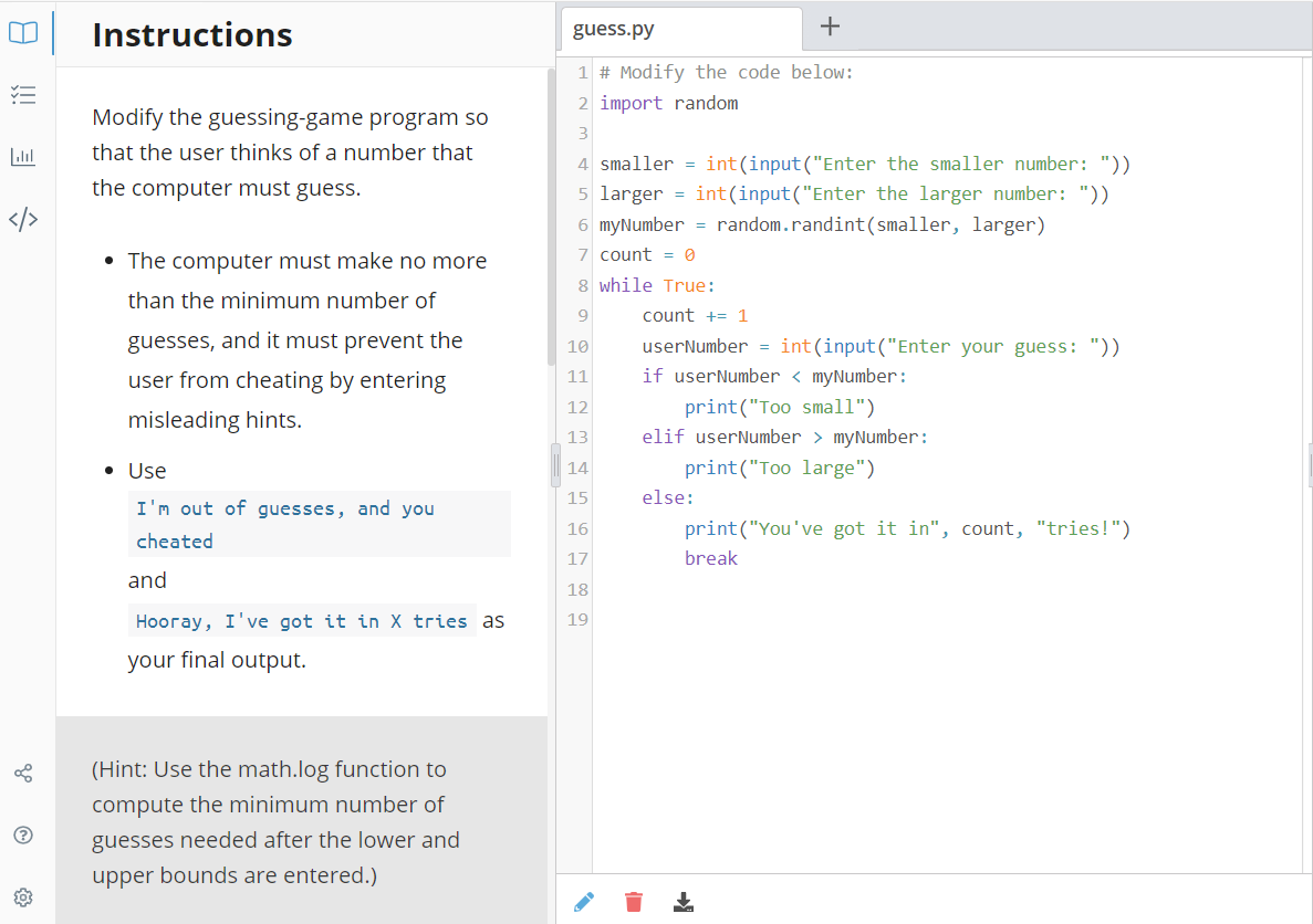 Solved Instructions guess.py + iif B Modify the | Chegg.com