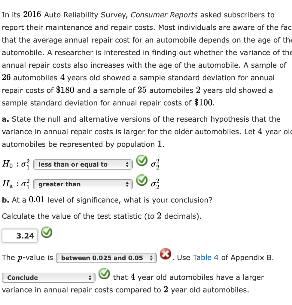 Solved In its 2016 Auto Reliability Survey, Consumer Reports