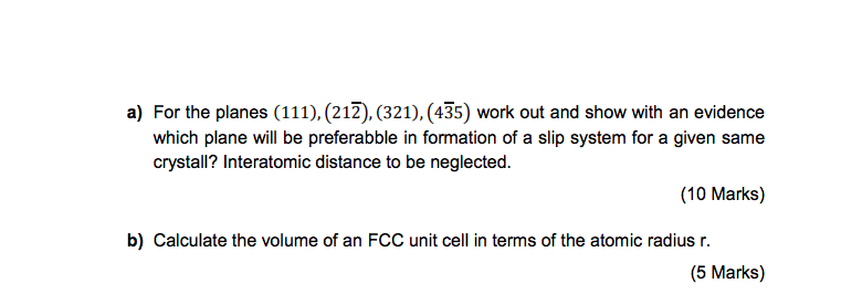 Calculate the volume of an FCC unit cell in terms of | Chegg.com