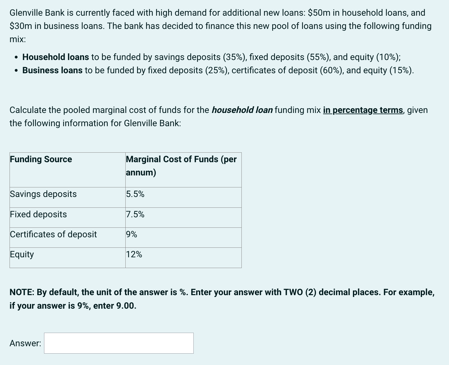 Solved Glenville Bank is currently faced with high demand