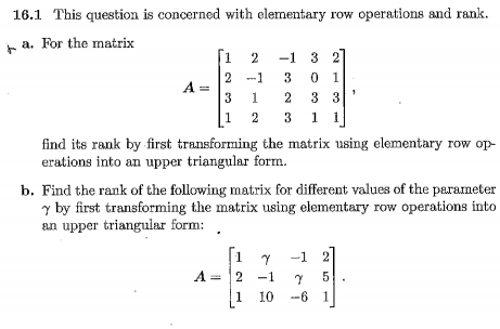 Solved 16.1 This question is concerned with elementary row | Chegg.com