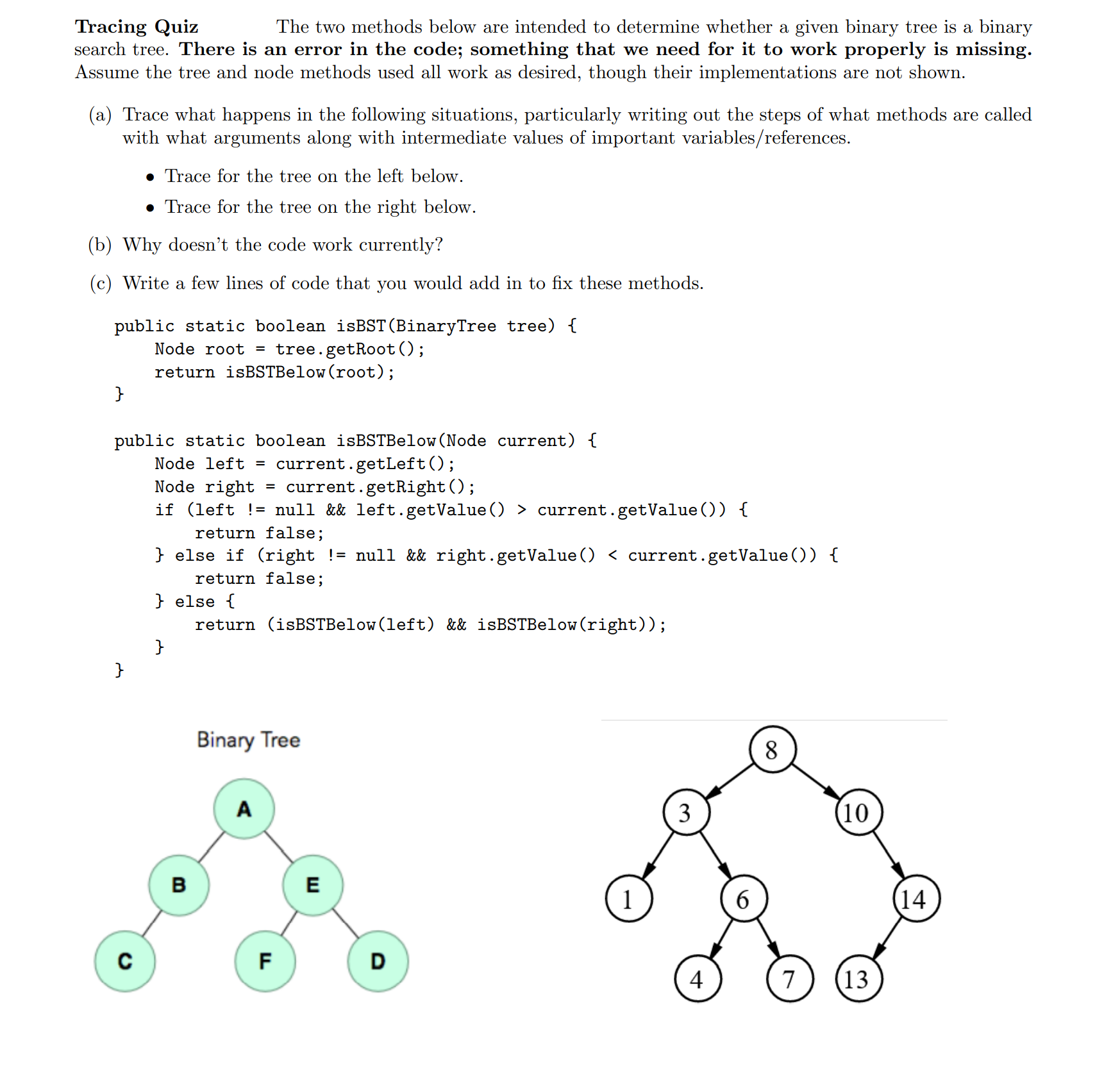 Solved Write the tracing using Java language. You can also | Chegg.com