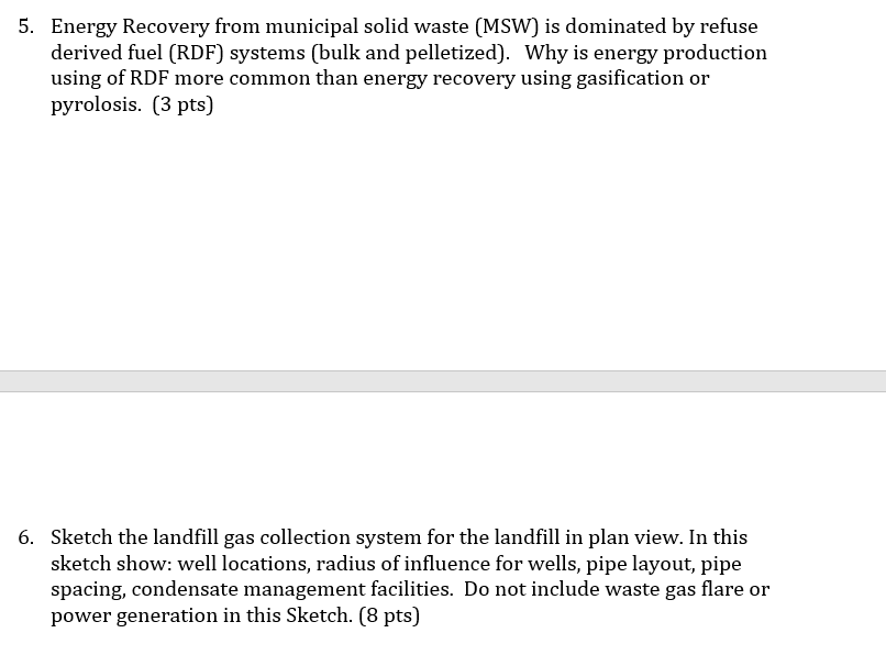 Solved 5. Energy Recovery from municipal solid waste (MSW) | Chegg.com