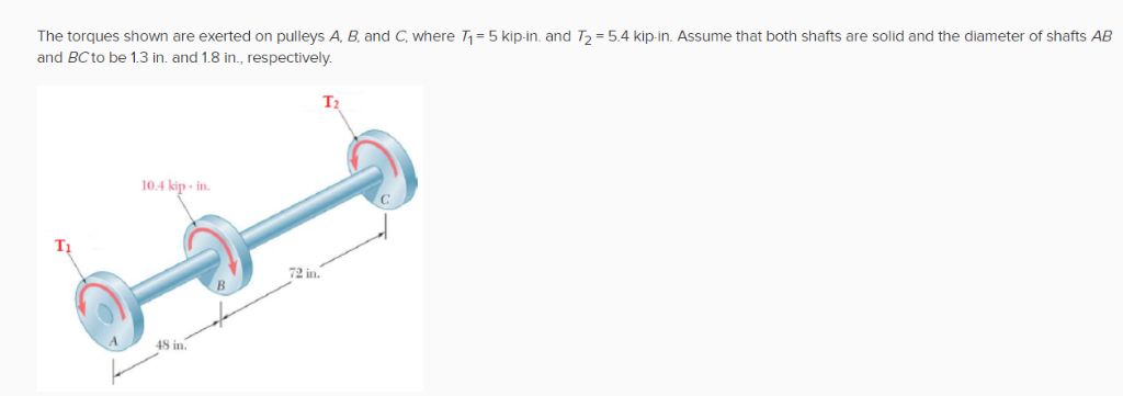 Solved Determine the maximum shearing stress in shaft BC. | Chegg.com