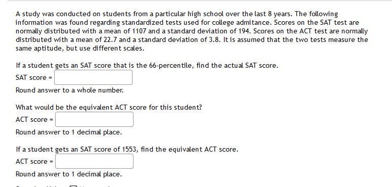 Solved A study was conducted on students from a particular | Chegg.com