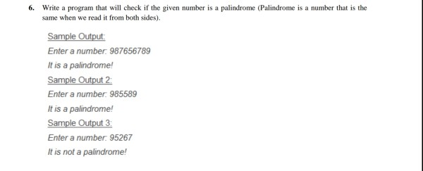 Solved 6. Write a program that will check if the given | Chegg.com