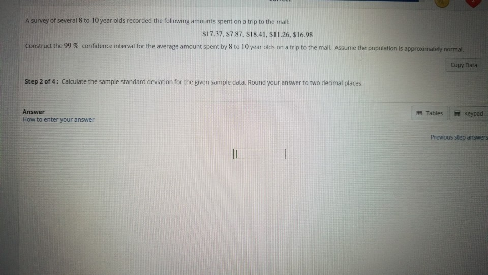Solved A Survey Of Several 8 To 10 Year Olds Recorded The Chegg