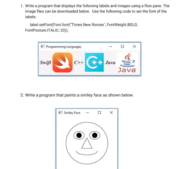 Solved 1. Write a program that displays the following labels | Chegg.com