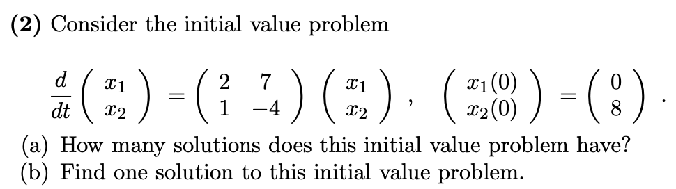 Solved (2) Consider the initial value problem | Chegg.com