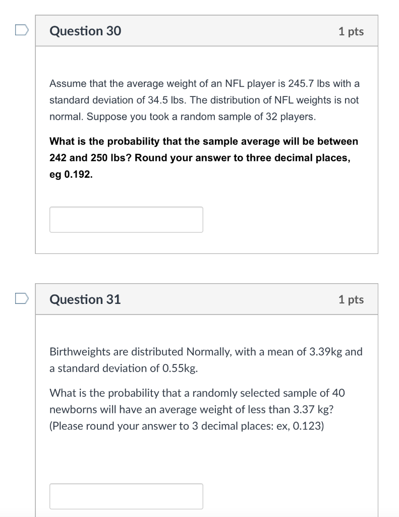 Solved Assume that the average weight of an NFL player is | Chegg.com