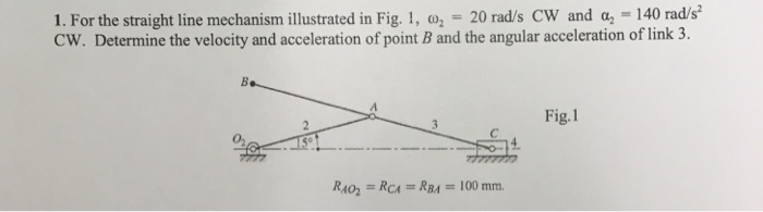Solved 1. For the straight line mechanism illustrated in | Chegg.com